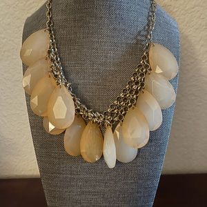 Peach and Gold Statement Necklace
